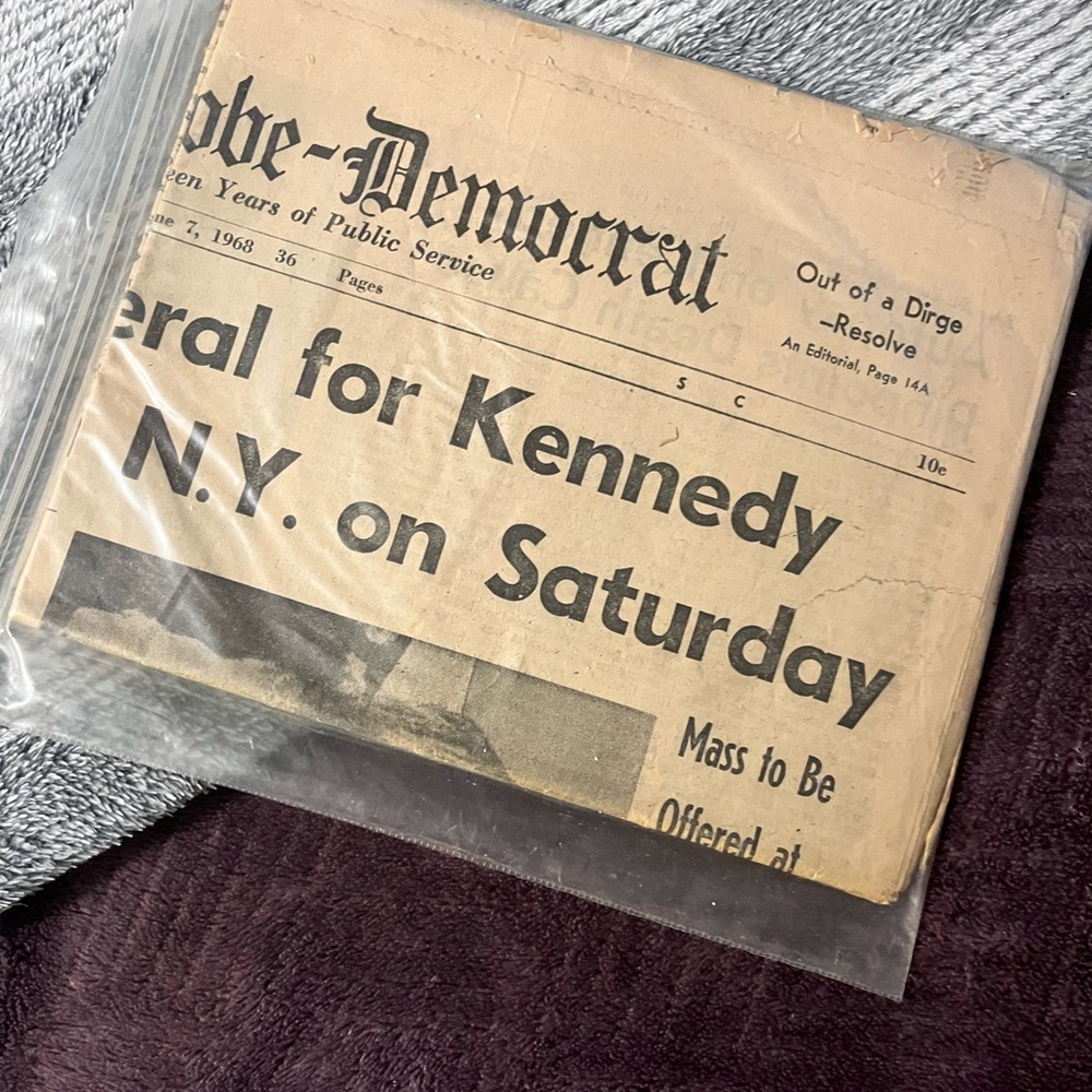 Kennedy Vintage Newspaper Clipping